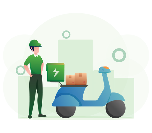 Motorcycle Delivery Illustration