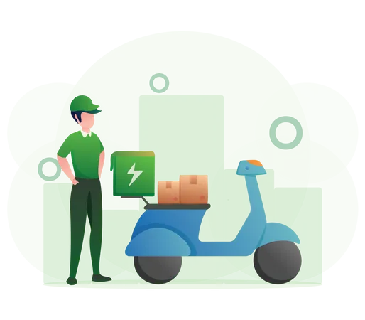 Motorcycle Delivery  Illustration
