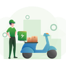 illustrations for motorcycle delivery
