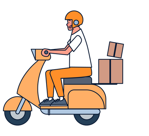 Motorcycle delivery  Illustration