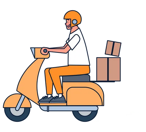 Motorcycle delivery  Illustration