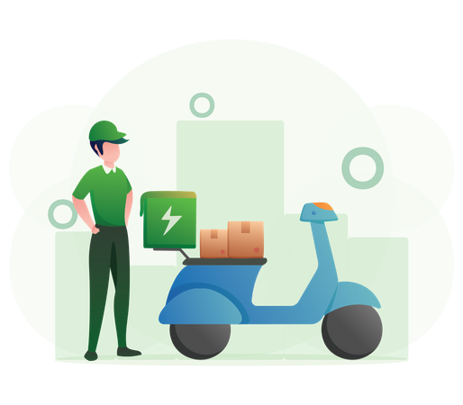 Motorcycle Delivery  Illustration