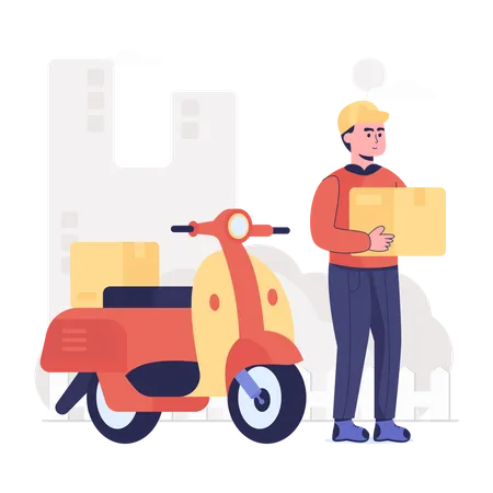 Motorcycle Delivery  Illustration