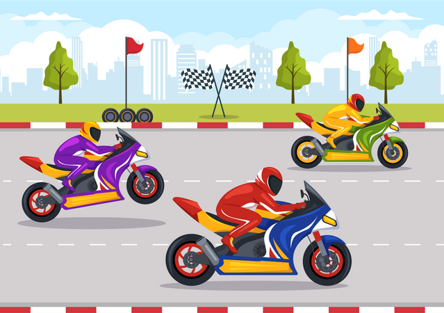 Motorcycle Racing Illustration
