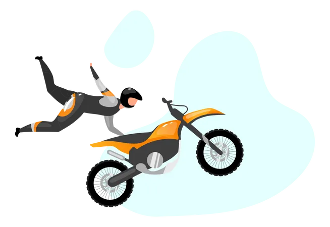 Motorcycle stunts Illustration