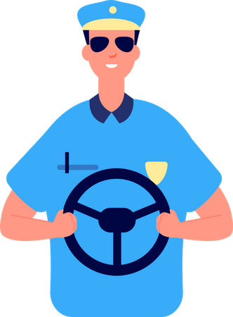 Motorista policial  Ilustração