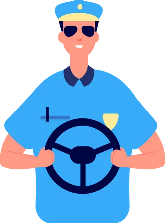 Motorista policial  Ilustração