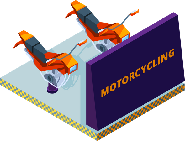 Motorrad-Rennspielhalle  Illustration