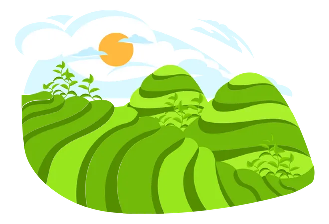Mountain Agriculture Illustration