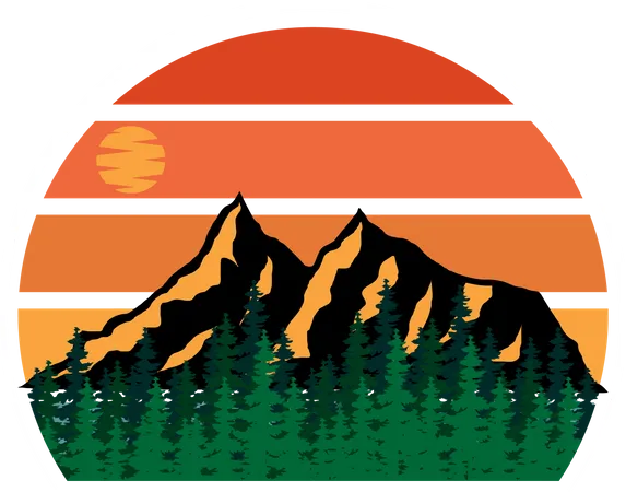 Mountain and forest  Illustration