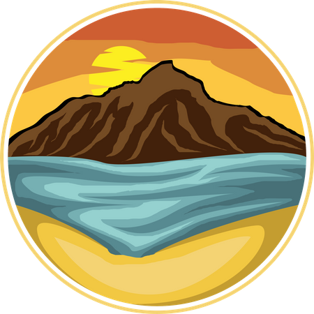 Mountain and river  Illustration