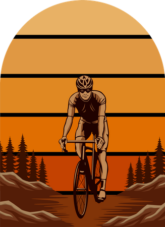 Mountain bike explore outdoors life Illustration