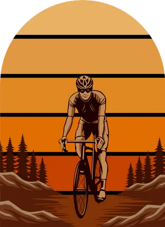 Mountain bike explore outdoors life Illustration