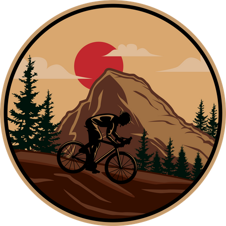 Mountain biker  イラスト