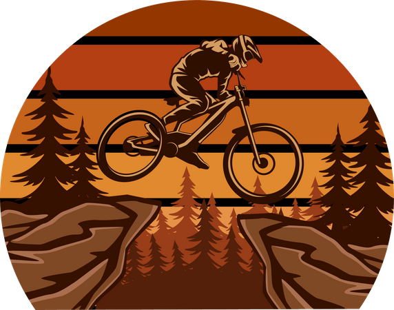 Mountain biking  イラスト