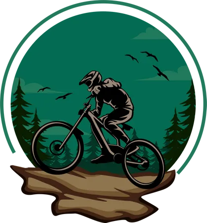 Mountain biking  Illustration