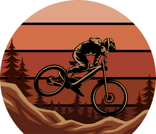 Mountain biking  Illustration