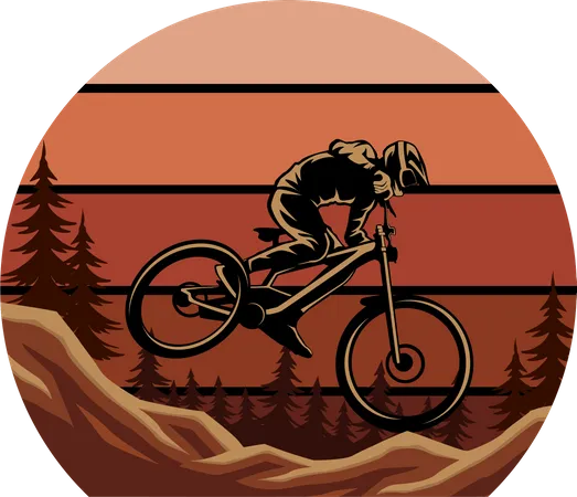 Mountain biking  Illustration