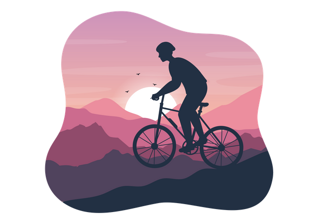 Mountain Biking  Illustration