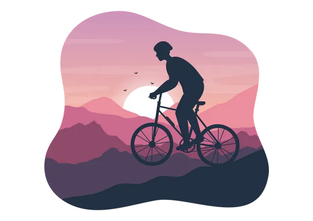 Mountain Biking  Illustration