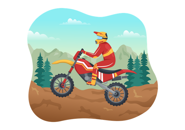 Mountain biking  Illustration