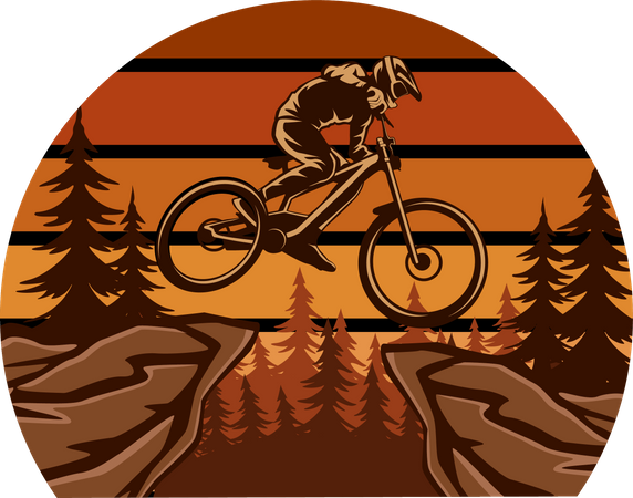 Mountain biking  Illustration