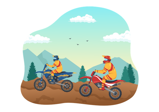 Mountain biking race  Illustration