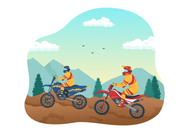 Mountain biking race  Illustration