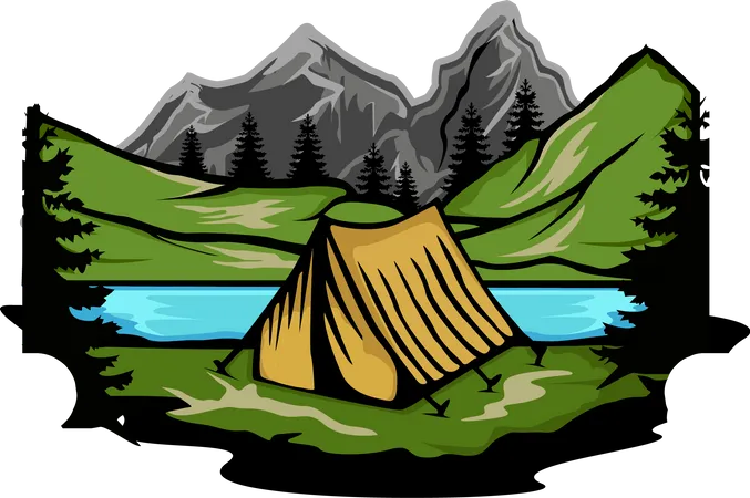 Mountain Camp  Illustration