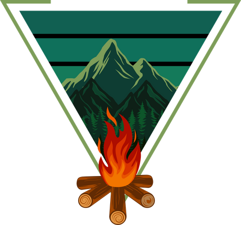 Mountain campfire  Illustration