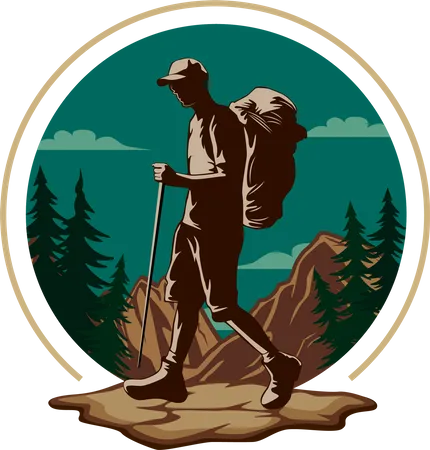 Mountain camping  Illustration