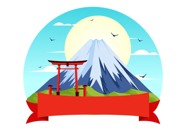 Mountain Day in Japan  Illustration