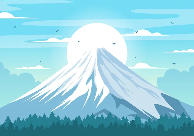 Mountain Day in Japan  Illustration