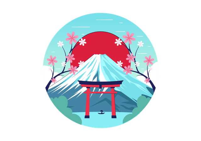 Mountain Day in Japan  Illustration
