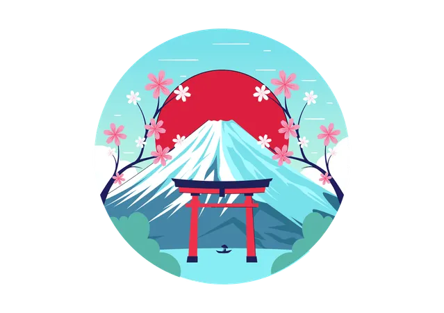 Mountain Day in Japan  Illustration
