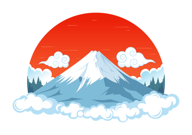 Mountain Day in Japan  Illustration