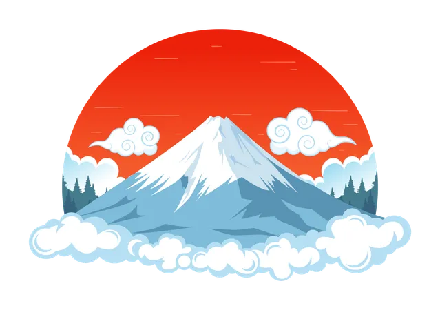 Mountain Day in Japan  Illustration