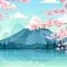 mountain fuji in japan illustrations free