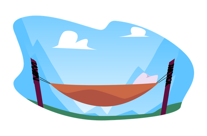 Mountain hammock relaxation  Illustration