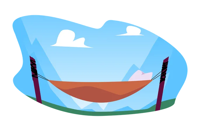 Mountain hammock relaxation  Illustration