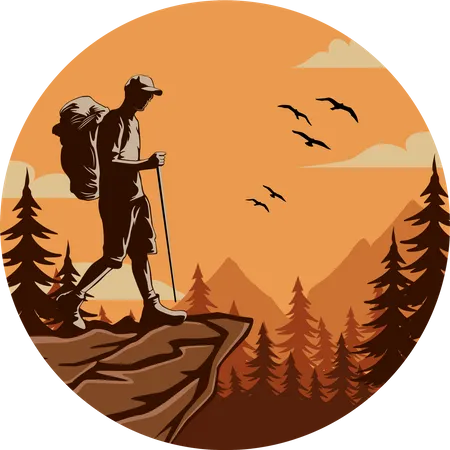 Mountain hiking  Illustration