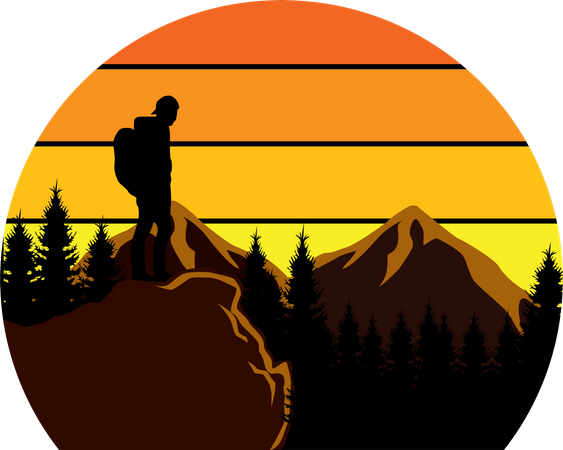 Mountain hiking  Illustration