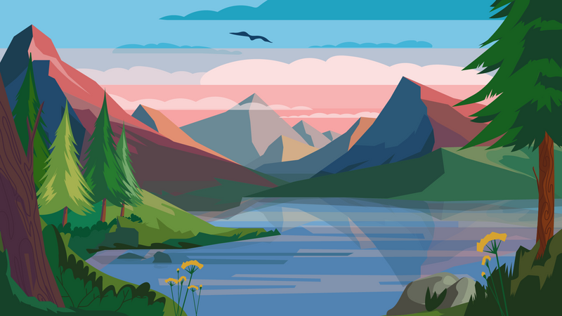 Mountain landscape Illustration