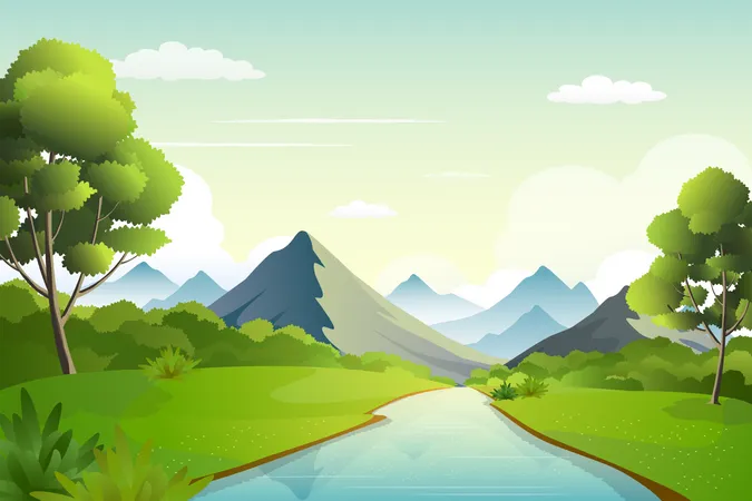 Mountain Landscape  Illustration