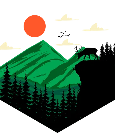 Mountain Place Illustration