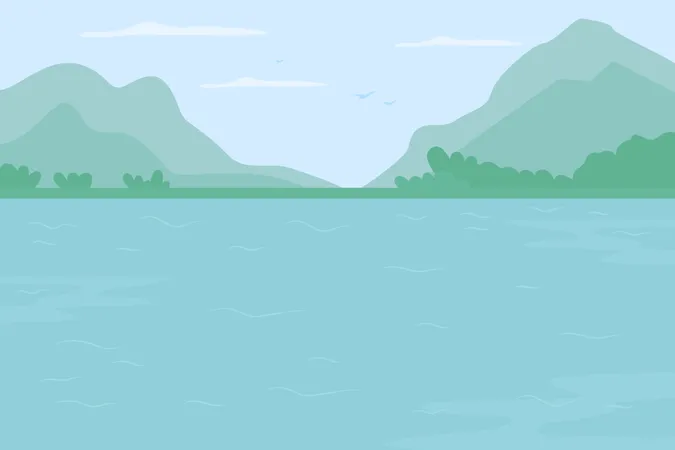 Mountain river  Illustration