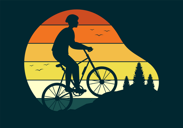 Mountainbiking  Illustration