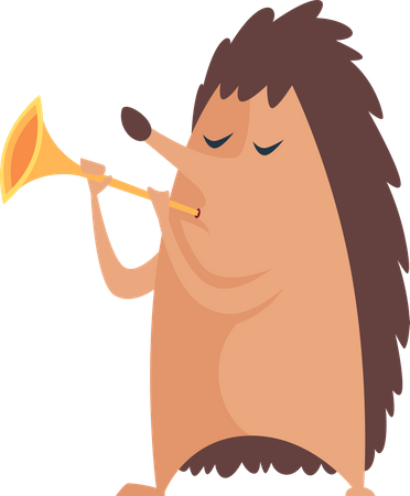 Mouse playing trumpet Illustration