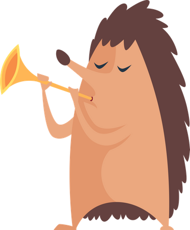 Mouse playing trumpet  Illustration