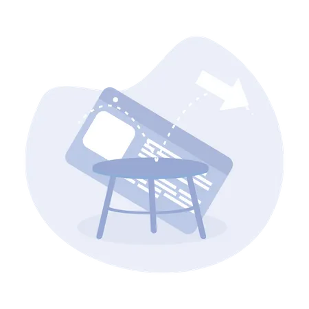 Mouse pointer fall and bounce on trampoline on website page  Illustration